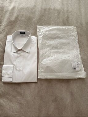 CHANEL White Men's Dress Shirt - Point Collar